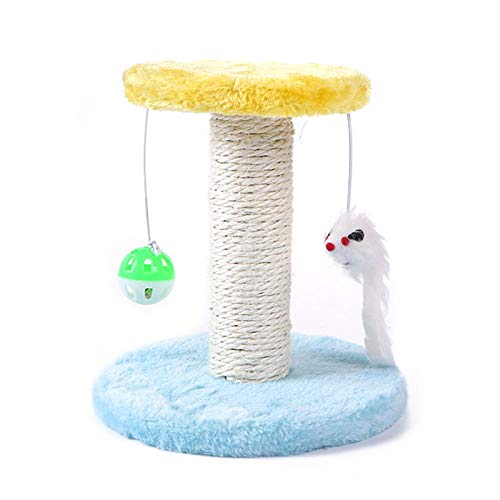 Kratzbaum Grosse Katzen Kletterbaum Stabiler Lustige Plüsch Katze Klettern Regal Kratzbaum Pet Play Spielzeug Maus Kratzen Doppel Hängende Kugelpfosten Klettergerüst Katze Möbel-A3_20X20X22Cm von Gulunmun