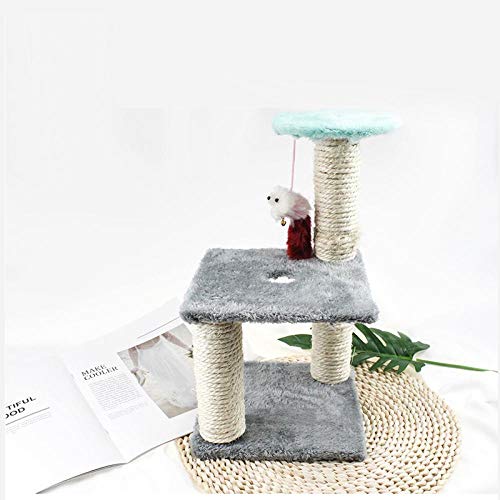 Kratzbaum Haus Sisal Seil mittlere Katze Klettergerüst Spielzeug schlafen springen Cat Scratching Post Condo Furniture-White_S von Gulunmun