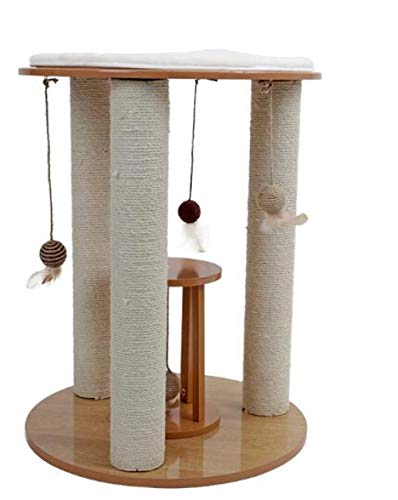 Kratzbaum natürliche Sisal Kratzbaum Multi-Layer mit Kätzchen gefallen Ball Spielzeug springen Klettergerüst Katze Furniture L__ von Gulunmun