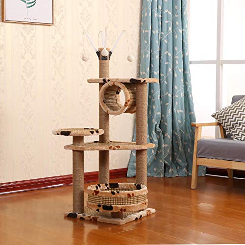 Kratzbrett Katzennest Kratzbaum Sisal Katze Klettersäule Katzenspielzeug Katzenteaser Spielzeug Katzensprungplattform Katzenhaus Katze Supplies-Rattan_Mat_4_ von Gulunmun