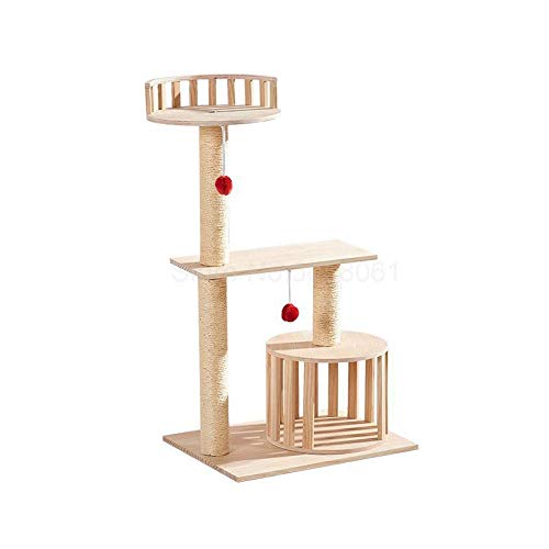 Massivholz Katze Klettergerüst Katzenstreu Kratzbrett Sisal Grab Column Jumping Plattform Pet House Vier Jahreszeiten Supplies-ml1_L von Gulunmun