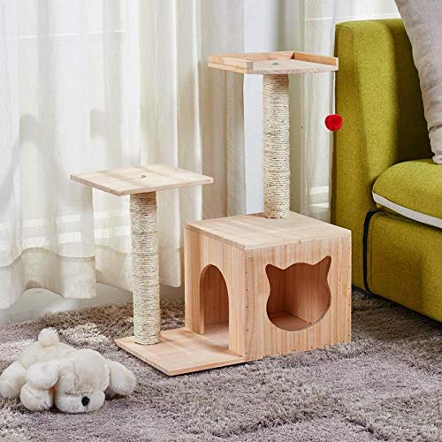 Massivholz Katze Klettergerüst Katzenstreu Kratzbrett Sisal Grab Column Jumping Plattform Pet House Vier Jahreszeiten Supplies-ml3_L von Gulunmun