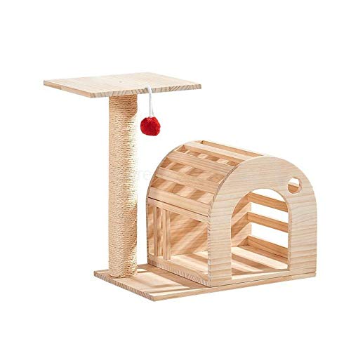 Massivholz Katze Klettergerüst Katzenstreu Kratzbrett Sisal Grab Column Jumping Plattform Pet House Vier Jahreszeiten Supplies-ml4_L von Gulunmun