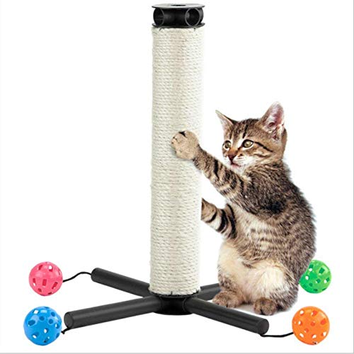 Natürliche Sisal Katzenkratzbaum Spielzeug Für Katzen Katzenminze Turm Scratcher Sisal Seil Ball Kauen Klettern Spielzeug Schutz Möbel-White_S__ von Gulunmun