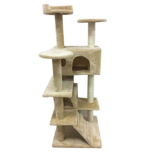 Neue 130 cm Katze Klettern Baum Turm Wohnung Scratcher Möbel Kätzchen Haus mit Kratzbaum Spielzeug Haustiere Zentrum Spielzeug Pet Protect-Beige_130 cm__ von Gulunmun