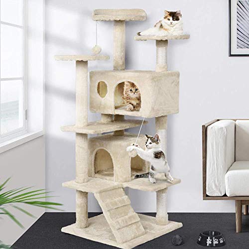 Neue Beige große Kratzbaum Eigentumswohnung Möbel Kratzbaum Haustier Katze Kätzchen Haus Spielzeug Scratcher-XXL von Gulunmun