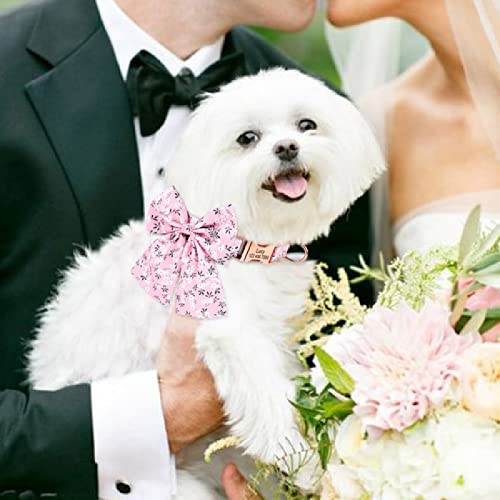 Personalisierte Hundehalsband Künstliche Seide Bowknot Hunde ID Halsbänder Anti-verlorene Prinzessin Mädchen Haustier Halskette Schnalle,M von Gulunmun