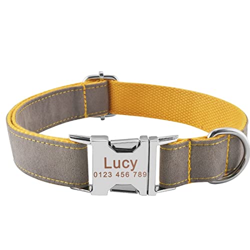 Personalisiertes Hundehalsband Lint ID Namensschilder Hunde Graviert XS SML, A, XS 22-31cm von Gulunmun