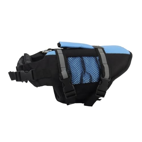 Reflektierende Hundeschwimmweste Mit Netztasche,Sommer-Schwimmweste Für Haustiere,Hundebadeanzug,Outdoor-Wasser-Pool-Kleidung,Haustier-Badebekleidung,Blue,L von Gulunmun