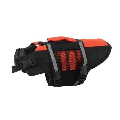 Reflektierende Hundeschwimmweste Mit Netztasche,Sommer-Schwimmweste Für Haustiere,Hundebadeanzug,Outdoor-Wasser-Pool-Kleidung,Haustier-Badebekleidung,Orange,XS von Gulunmun