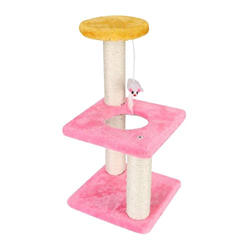 Rosa süße DREI Säule DREI Schicht Loch Klettergerüst Haustier Kratzbaum Scratcher Spielen Spielzeug Haustier Scratchers Tools-Pink_M von Gulunmun