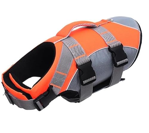 Sicherheitsweste Für Hunde,Hunde-Schwimmweste,Rettungs-Badeanzug,Haustier-Rettungsgeschirr-Kleidung,Sommer-Schwimm-Haustier-Kleidung,Orange,XL-Anzug 16,0–25,0 kg von Gulunmun