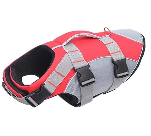 Sicherheitsweste Für Hunde,Hunde-Schwimmweste,Rettungs-Badeanzug,Haustier-Rettungsgeschirr-Kleidung,Sommer-Schwimm-Haustier-Kleidung,Rot,XL-Anzug 16,0–25,0 kg von Gulunmun