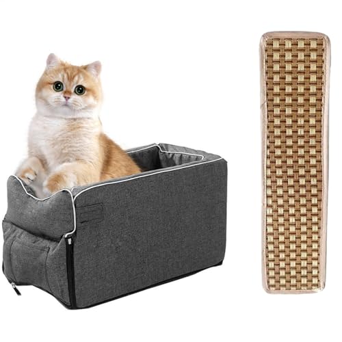 Auto Pet Box Bett, Hund Autositz Mittelkonsole Hundebett Wasserdicht Katze Booster Sitzkonsole Hundebettbox mit weichem Schaumstoff innen, Bequemes Hundeautositzbett für Reisen von Gungtj