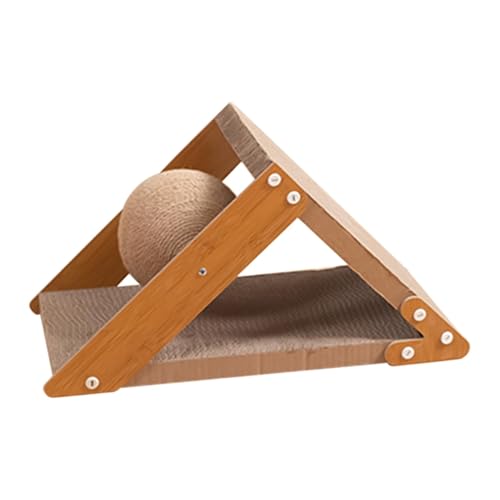 Cat Scratching Board | Triangle Cat Standing Scratcher with Sisal Rotating Ball | Interactive Vertical Scratching Ramp for Cat Play and Exercise | Interactive Cat Scratching Board von Gungtj