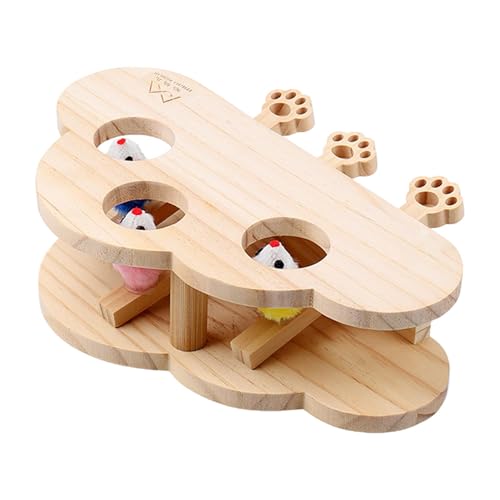 Cat Scratching Mole Whack Toy, Wooden Mole Whack Game Cat Scratcher, Cat Scratcher Board for Small Cats, Interactive Cat Toy Scratcher, Indoor Outdoor Cat Scratcher Toy, Mole Whack Cat Scratching Toy, von Gungtj