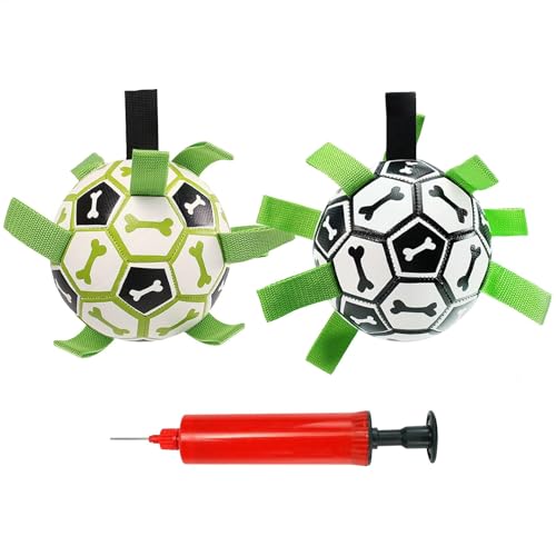 Dog Soccer Ball, Tug of War Football, Pet Yard Games, Outdoor Boredom Buster, Indestructible Puppy Water Toy, Pup Chew Accessory, Perfect for Puppies and Playtime von Gungtj