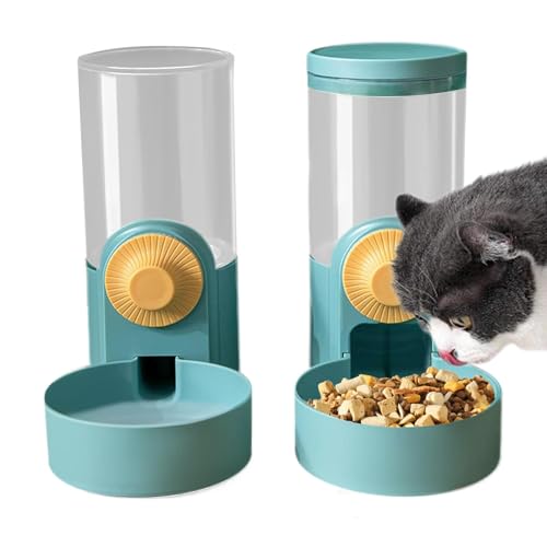 Kaninchenfutter Wassernäpfe, Auto Pet Feeder Waterer, Hanging Automatic Food Water Dispenser, Rabbit Feeder and Water Bottle Set, Cage Cat Food and Water Dispenser Food Bowl for Bunny Chinchilla G von Gungtj