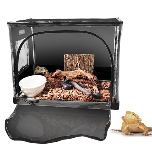 Spacious Reptile Enclosure with Waterproof Base, Clear Turtle Tank Tent for Snakes, Geckos, Bearded Dragons, 23.62x15.75x19.69 inches, Transparent Reptile Cage von Gungtj