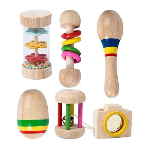 -Spielzeug, buntes Kaninchen-Kauspielzeug aus Holz, 6-fach, Zähneknirschen, bissfest, sicher und harmlos, ideal für Hamster und Kleintier-Leckereien und Spiel von Gungtj