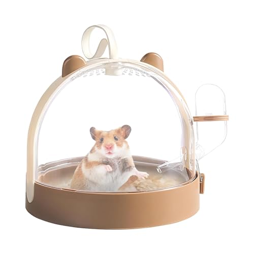 Tragbarer Hamsterkäfig, Kleintiertragekäfig, Outdoor-Kleintier-Tragetasche, Hamstertrage mit Wasserflasche, belüfteter Hamsterkäfig, Zwerghamster-Reisekäfig, Rennmaus-Transportkäfig von Gungtj