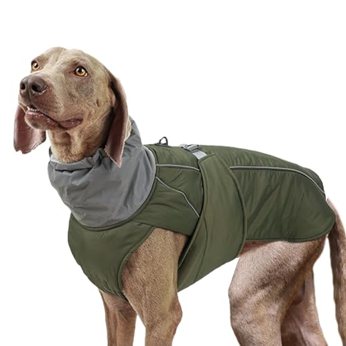 Warmer Hundemantel, winddicht, wasserdicht, Rollkragenjacke, reflektierendes Design, bequeme Passform, (1 Stück, grau), ideal, um kleine bis große Hunde im Winter temperiert zu halten von Gungtj