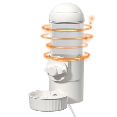 Wasserflasche für Hundekäfig, Auto Siphon Wasserspender, 500 ml Hundekäfig Wasserspender, beheizter Haustier-Wasserspender, USB-abnehmbarer Haustier-Wasserspender, Wasserspender für Hundekäfig von Gungtj