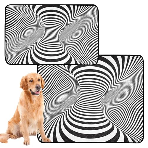 3 x Hunde-Urinierteppich, Katzen-Urinier-Pads für Indoor-Katzen, rutschfeste Bodenmatte für Flugzeugkäfige, 50,8 x 61 cm, Stereopsis, 3D-Illusion von GuoChe