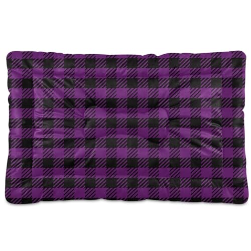 Hundebett, Gingham-Karo, für Hundekäfige, gemütlich, wiederverwendbar, 45,7 x 61 cm, für kleine, mittelgroße und große Rassen von GuoChe