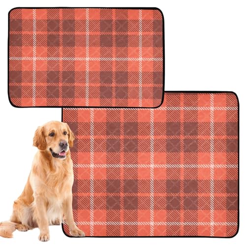 Wasserabsorbierende Matte für Hundenapf, waschbar, rutschfeste Matte für Hunde für Auto und Flugzeug, 61 x 91,4 cm + 91,4 x 106,7 cm, nahtloses Muster, 2 Stück von GuoChe