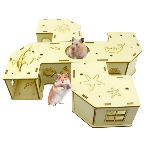 Gupcaqosjw Hamsterröhre - Tunnellabyrinth Käfigzubehör - Holz Interaktives Spielzeug Spielplatz für Kleintiere Kaninchen Frettchen Maus Training Beschäftigung Gupcaqosjw Hamsterröhre - Tunnellabyrinth Käfigzubehör - Holz Interaktives Spielzeug Spielplatz für Kleintiere Kaninchen Frettchen Maus Training Beschäftigung von Gupcaqosjw