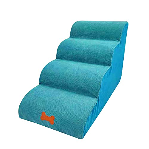 Gusengo Hundetreppe Hundeleiter Für Bett - 4-stufige Pet Stair rutschfeste Hunderampenleiter Atmungsaktive Hundetreppen Rampe Pet Training Play Steps Pet Schlafsofa Kletterleiter Für Hunde Katzen von Gusengo