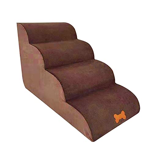 Gusengo Hundetreppe Hundeleiter Für Bett - 4-stufige Pet Stair rutschfeste Hunderampenleiter Atmungsaktive Hundetreppen Rampe Pet Training Play Steps Pet Schlafsofa Kletterleiter Für Hunde Katzen von Gusengo