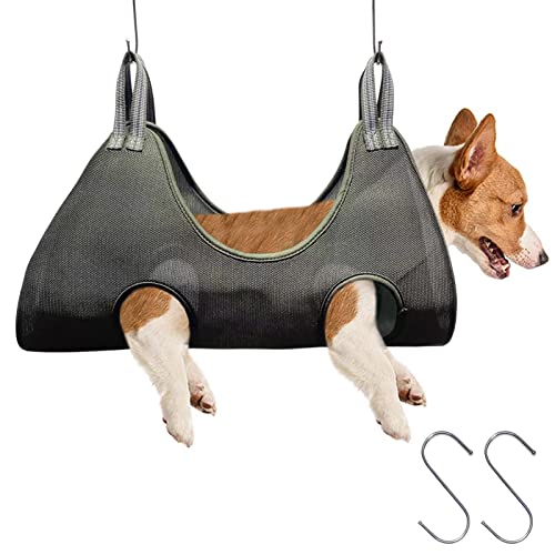 Gusengo Pet Grooming Hängematte 3 Größen Strapazierfähiger Sling Holder Supplies Kit 3er Pack, Hunderückhaltetasche zum Baden mit 2 Haken 3-lagiger Polyester-Katzengeschirr-Helfer zum Waschen von Gusengo