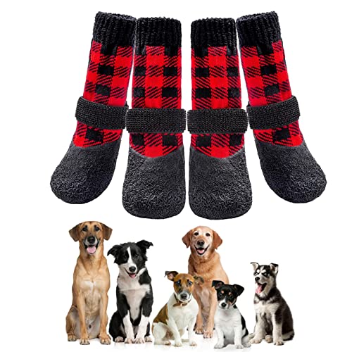 Haustiersocken Hund - Hundesocken Anti Rutsch Wasserdicht Outdoor Winter Pfotenschutz, Anti-Rutsch Socken Für Hunde Und Katzen, Größen Von S Bis L Für Kleine-riesige Tiere von Gusengo