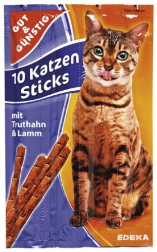 Gut & Günstig 10 Katzen-Sticks mit Lamm und Truthahn 50g von Gut & Günstig