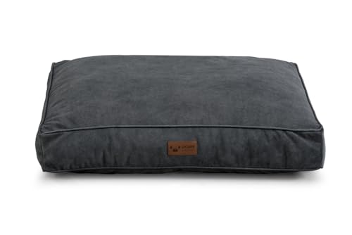 Gutekissen® Hundebett, Hundeliege, Hundekissen, Exklusiv Stoff, Langlebige Materialien und hohe Qualität Hight Cloud (L-90x70, Dunkelgrau) von Gutekissen