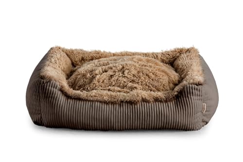 Gutekissen® Shaggy Hundebett Grosse Hunde - Hundekissen Waschbar - Farb- und Größenwahl (S - 65x55, Braun) von Gutekissen