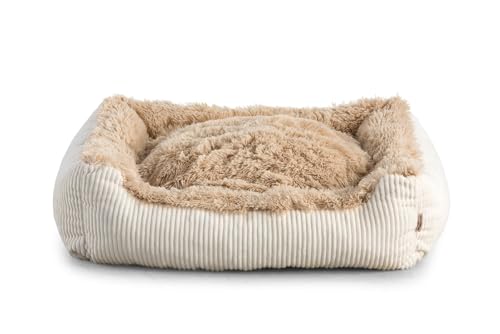 Gutekissen Shaggy Hundebett Mittelgroße Hunde - Hundekissen Waschbar - Farb- und Größenwahl (L - 90x75, Beige) von Gutekissen