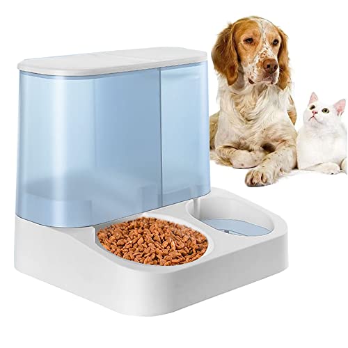 Guuyon Food Water Dispenser Cat and Dog Automatischer Katzenfütterer, Hundefütterer, Schwerkraftfütterer für Haustiere, 2 in 1 Schwerkraftfutter- und Wassernapf-Set für Katzen von Guuyon