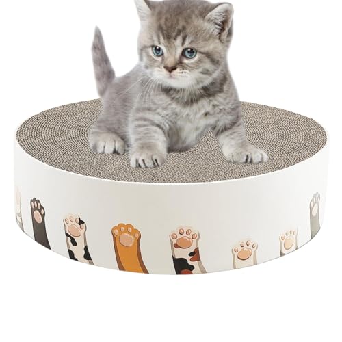 Guvbkfaw Katzenkratzer aus Pappe, Scratch Lounge Katzenbett | Cat Scratch Pad Bowl Nest Wellpappe - 2-in-1 runder Katzenkratzer zum Schutz von Möbeln von Guvbkfaw