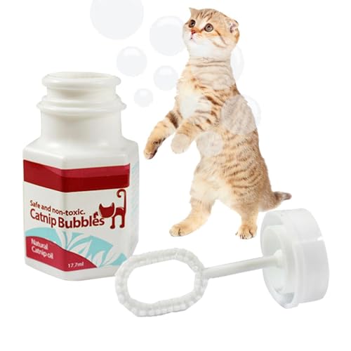 Guvbkfaw Katzenminze Seifenblasen, Katzenminze Bläschen Für Katzen, 0.6 Oz Katzenminze Blase, Catnip Scent Bubbles for Cats, Blasenspielzeug Mit Katzenminze, Natürliches Katzenminze Blasen von Guvbkfaw