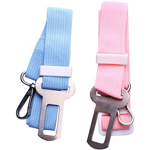 Guvkeug Nylon-Sitzleine, Hundegeschirr, Fahrzeug-Sicherheitsgurt, Haustierbedarf, Reiseclip, verstellbarer Haustier-Sicherheitsgurt, 2 Stück von Guvkeug