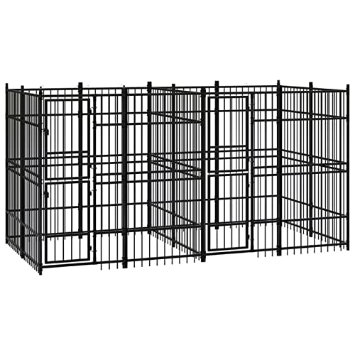 GuyAna Outdoor-Hundezwinger Stahl 7,37 m² Chicken Run Gitterbox Hund HundezubehöR FüR Kleine Hunde von GuyAna