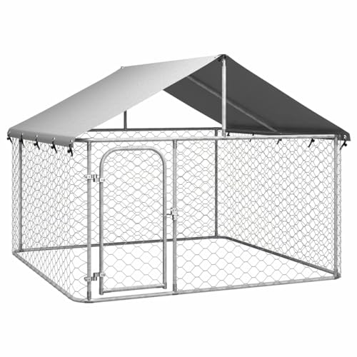 GuyAna Outdoor-Hundezwinger mit Dach 200x200x150 cm Hunde Laufstall HundezubehöR von GuyAna