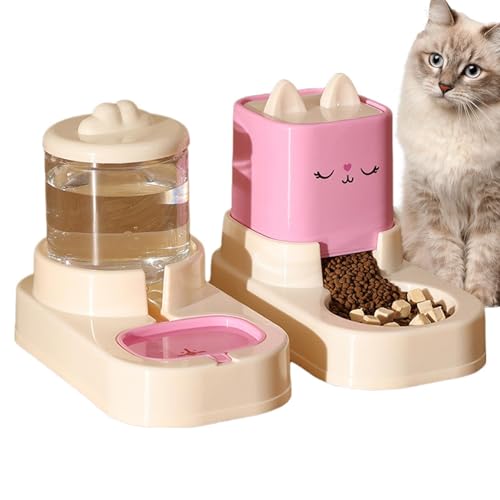 Automatic Cat Feeder and Water Dispenser, Auto Fill Cat Water Bowl, Anti-Slip Pet Waterer, Large Capacity Supplier, Cute Dog Feeding Bowls, 1.5L, 30x17.5x20.5cm von Gvblkq