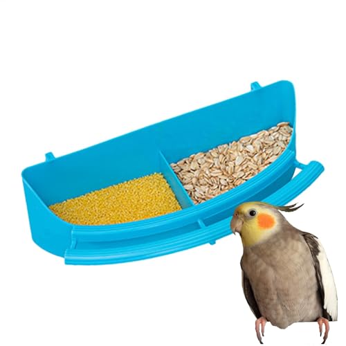 Bird Cage Feeder, Sparrow Water Food Feeding Cup, Easy to Install & Convenient, Birds Dispenser Bowl with Compartment & Perch, Perfect for Small Birds & Pigeons, 2.56x8.46 inches von Gvblkq