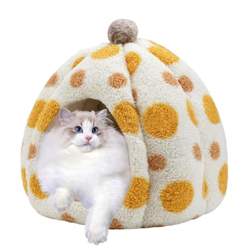 Cat Cave Bed, Cat Tent Bed Pet Cave, Covered Hooded Pet Bed, Non-Slip Cat Dome, Washable Sleeping Hideaway for Cats, Cat Dome Bed, Cozy Cat Cave, Pet Cave for Cats, Soft Cat Bed for Small Medium Cats von Gvblkq