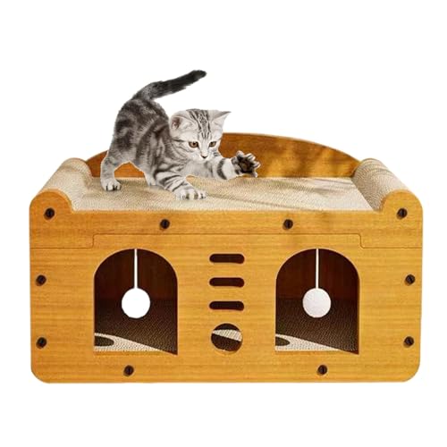 Cat Claw Grinding Pad, Interactive Cat Scratcher, Cat Scratch Pad With Sleeping Area, Cardboard House Cat Scratcher Board Scratch Pads, Cat Play House For Indoor Cats Corrugated Scratcher Box von Gvblkq