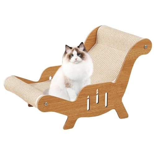 Cat Lounger Scratcher, Kittens Scratching Recliner Sofa, Multi Functional Sisal Scratcher Bed, Cozy Design, Ideal for Rasping, Resting, Play, Cat Chair Furniture, 53 x 31 x 32cm von Gvblkq